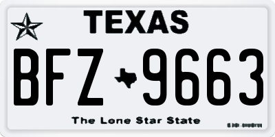 TX license plate BFZ9663