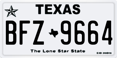 TX license plate BFZ9664