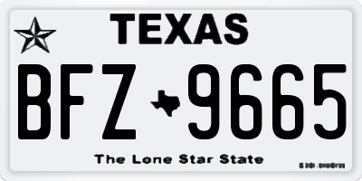 TX license plate BFZ9665