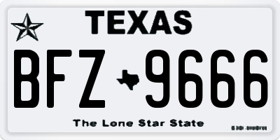 TX license plate BFZ9666