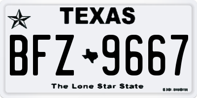 TX license plate BFZ9667