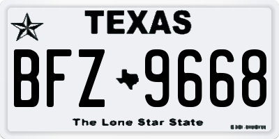 TX license plate BFZ9668