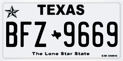 TX license plate BFZ9669