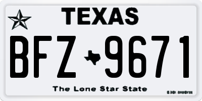 TX license plate BFZ9671