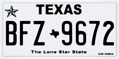 TX license plate BFZ9672