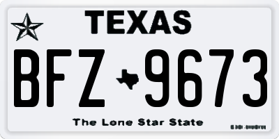 TX license plate BFZ9673