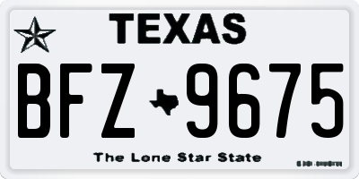 TX license plate BFZ9675