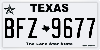 TX license plate BFZ9677