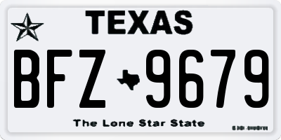 TX license plate BFZ9679