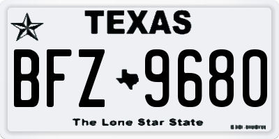TX license plate BFZ9680