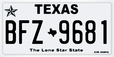 TX license plate BFZ9681