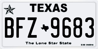TX license plate BFZ9683
