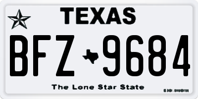 TX license plate BFZ9684