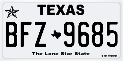TX license plate BFZ9685