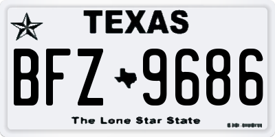 TX license plate BFZ9686