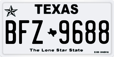 TX license plate BFZ9688