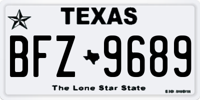 TX license plate BFZ9689