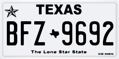 TX license plate BFZ9692