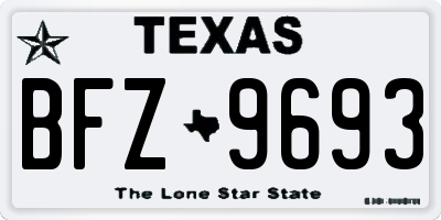 TX license plate BFZ9693