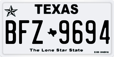 TX license plate BFZ9694