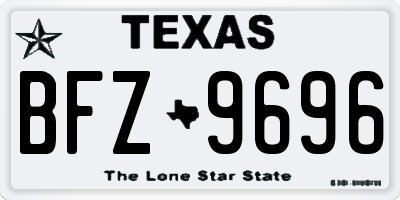 TX license plate BFZ9696