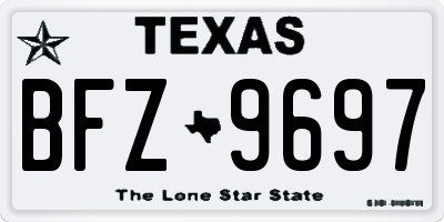 TX license plate BFZ9697