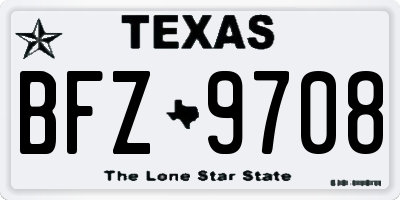 TX license plate BFZ9708