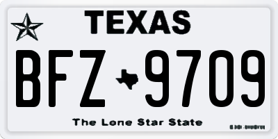 TX license plate BFZ9709