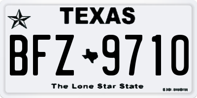 TX license plate BFZ9710