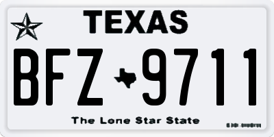 TX license plate BFZ9711