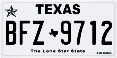 TX license plate BFZ9712