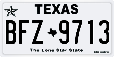 TX license plate BFZ9713