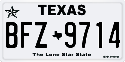 TX license plate BFZ9714