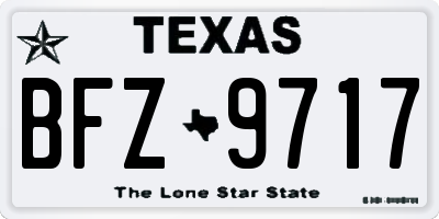 TX license plate BFZ9717