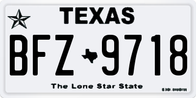 TX license plate BFZ9718