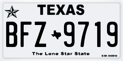TX license plate BFZ9719