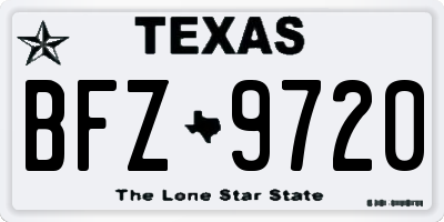 TX license plate BFZ9720
