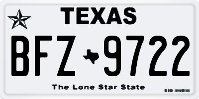 TX license plate BFZ9722