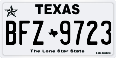 TX license plate BFZ9723