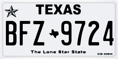 TX license plate BFZ9724