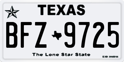 TX license plate BFZ9725