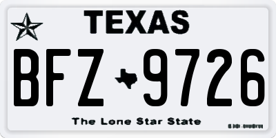 TX license plate BFZ9726