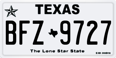 TX license plate BFZ9727