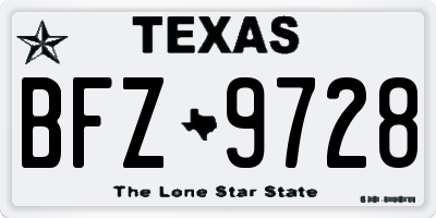 TX license plate BFZ9728