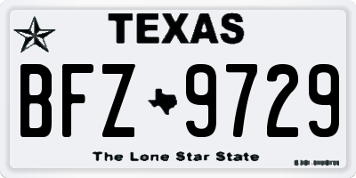 TX license plate BFZ9729