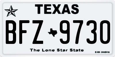 TX license plate BFZ9730