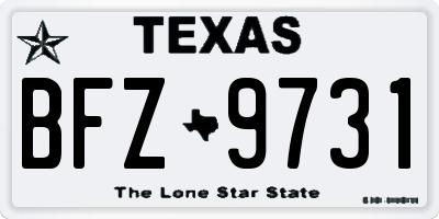 TX license plate BFZ9731