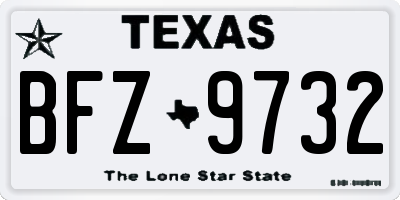 TX license plate BFZ9732