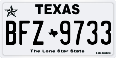 TX license plate BFZ9733