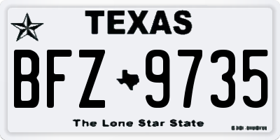 TX license plate BFZ9735